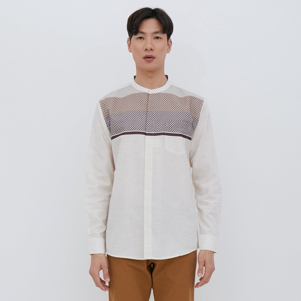 M231 Kemeja Pria Koko Panjang Cream 2282