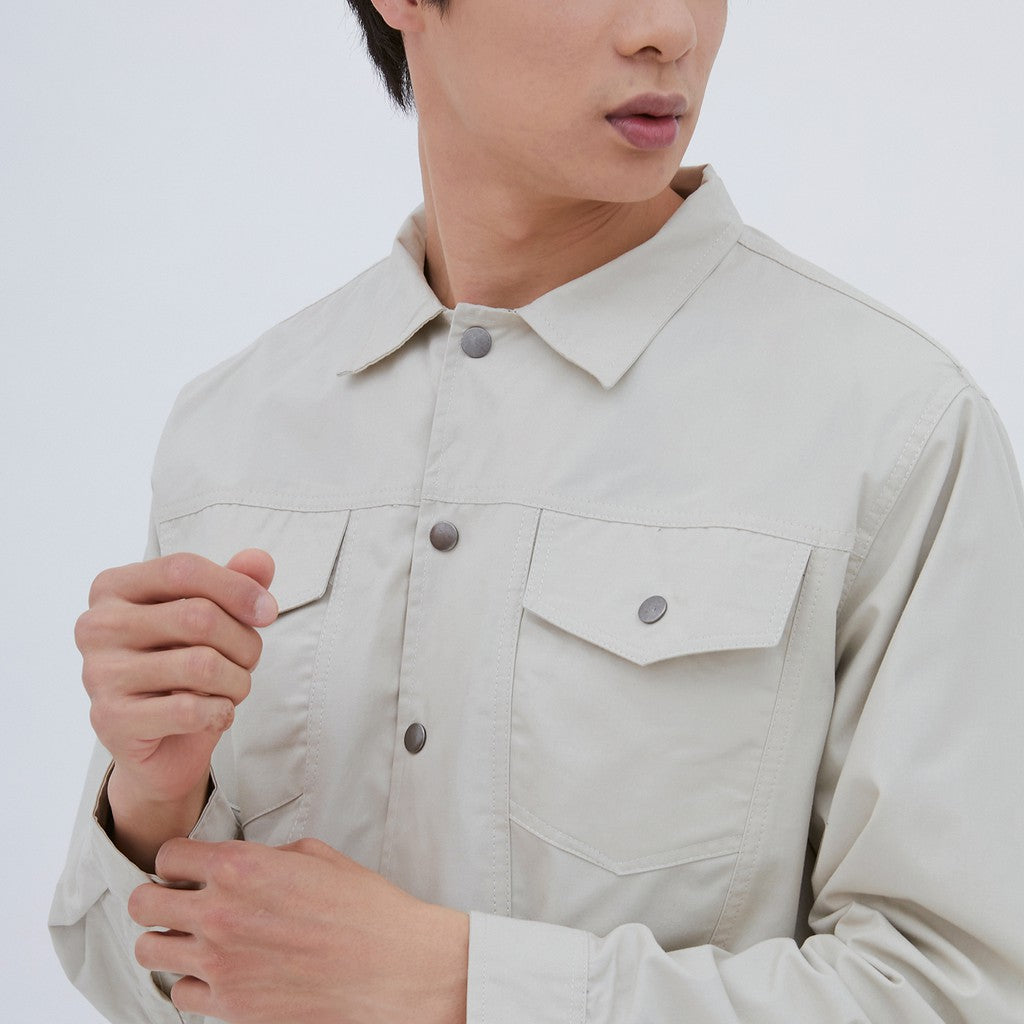 M231 Jaket Pria Coverall Panjang Cream 1876D
