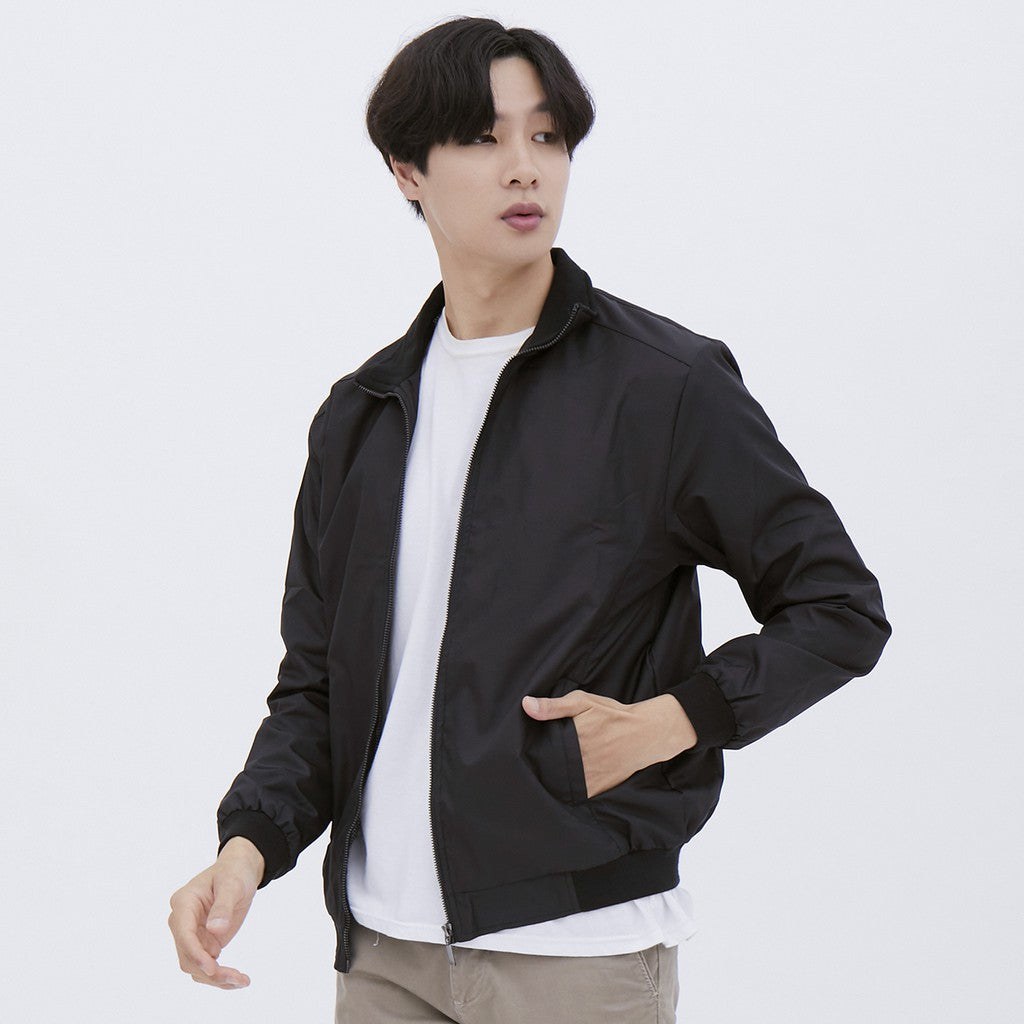 M231 Jaket Pria Taslan Harrington Panjang Hitam 1756B