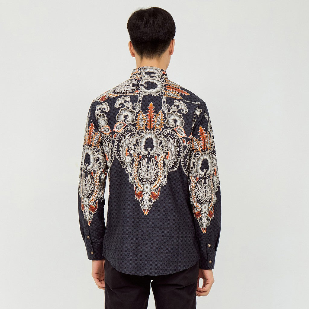 M231 Kemeja Pria Batik Panjang Hitam 2153B