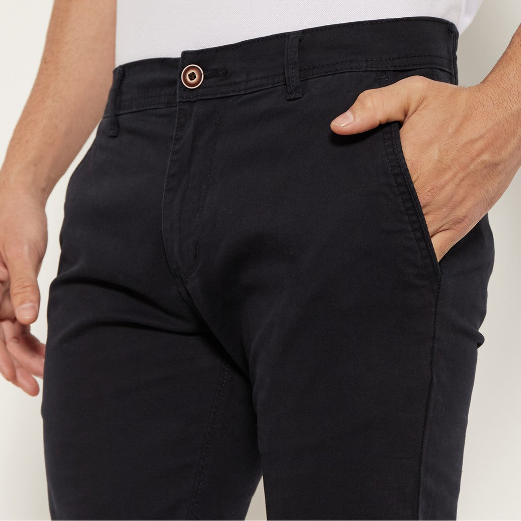 M231 Celana Panjang Pria Chinos Slim Fit Stretch Warna Navy C1040