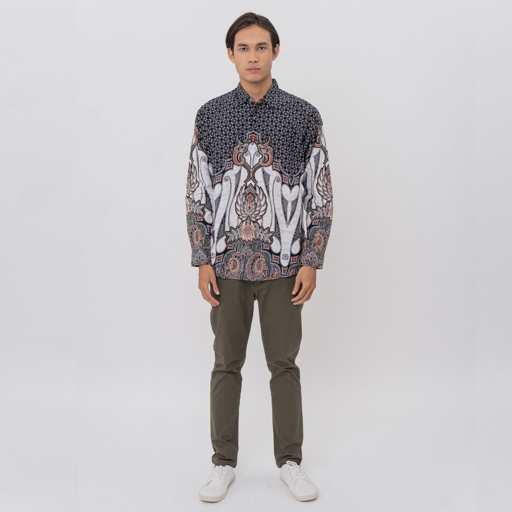 M231 Kemeja Pria Batik Panjang Hitam 2587B
