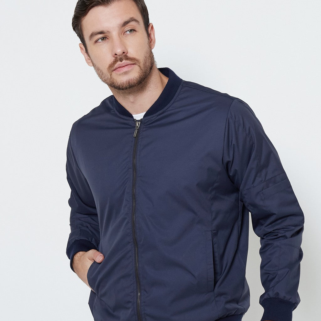 M231 Jaket Pria Taslan Bomber Panjang Navy 1758A