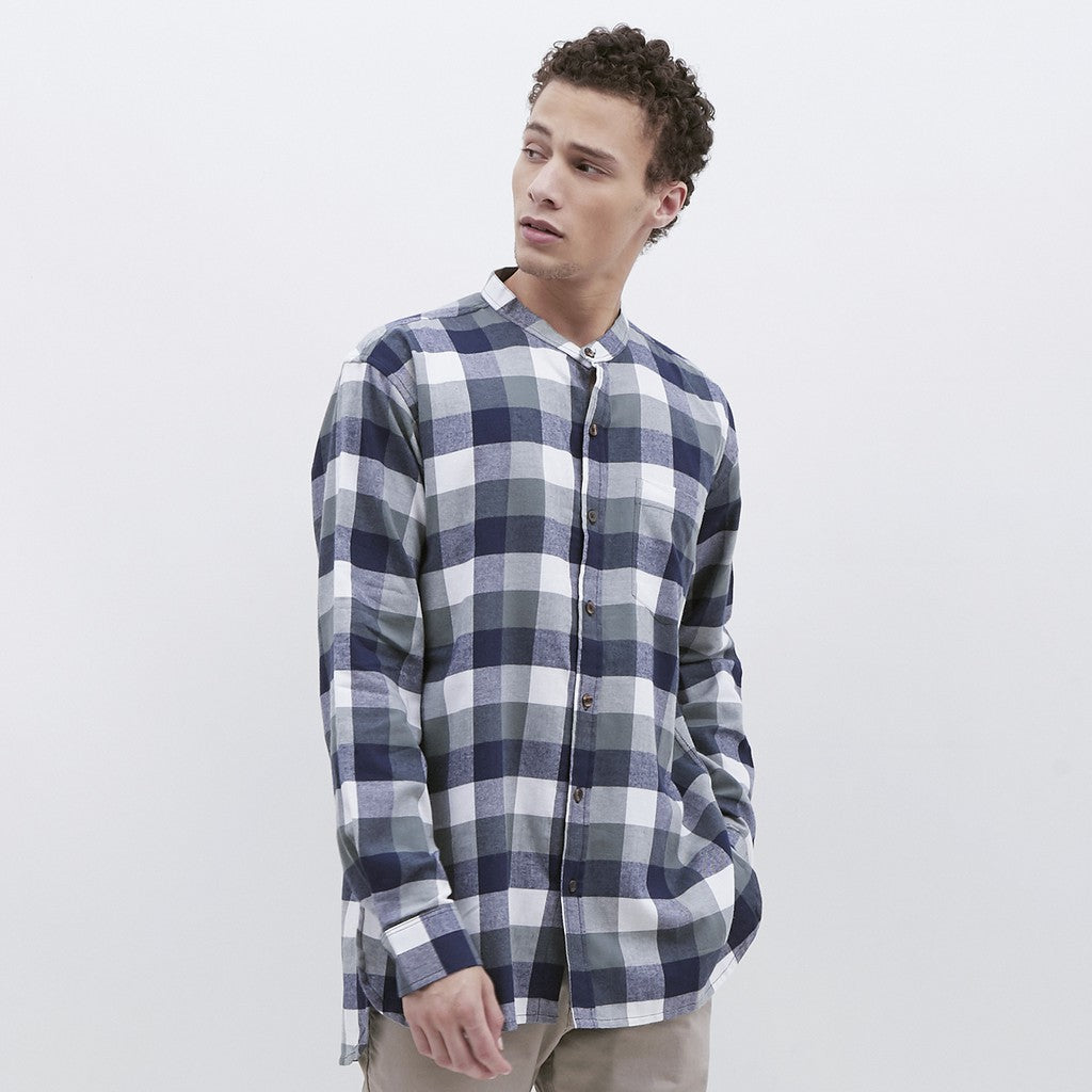 M231 Kemeja Pria Flannel Shanghai Oversized Panjang Hijau 1894B