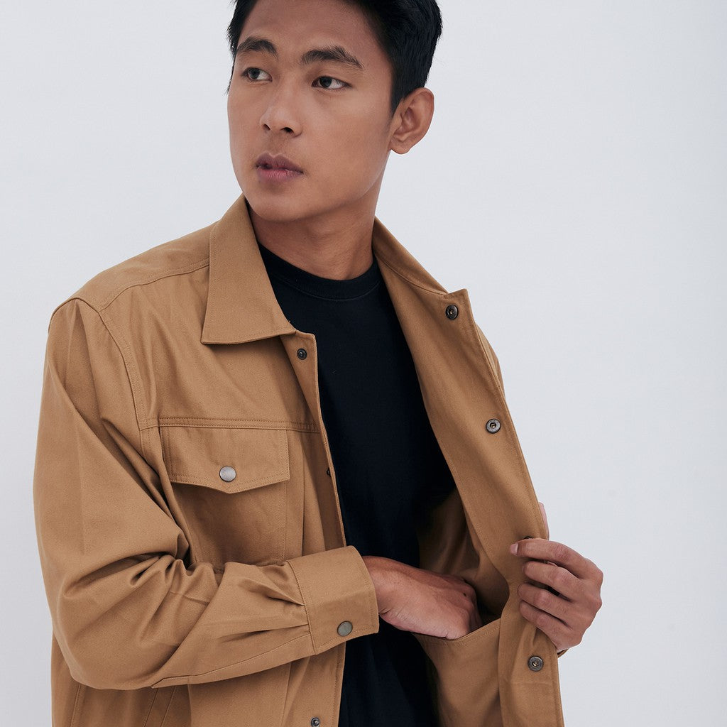M231 Jaket Pria Coverall Panjang Khaki 1957B