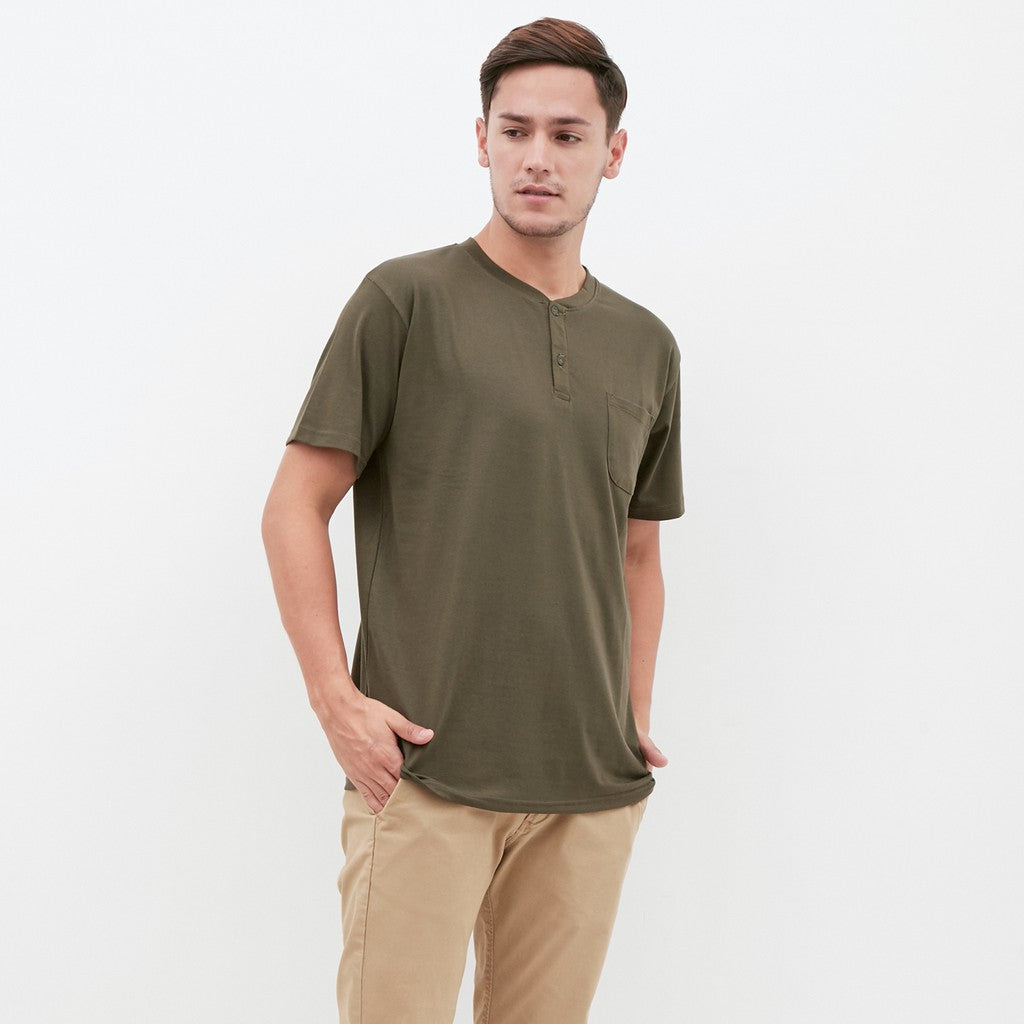 M231 T-Shirt Polos Kancing Pendek Warna Army 1835J