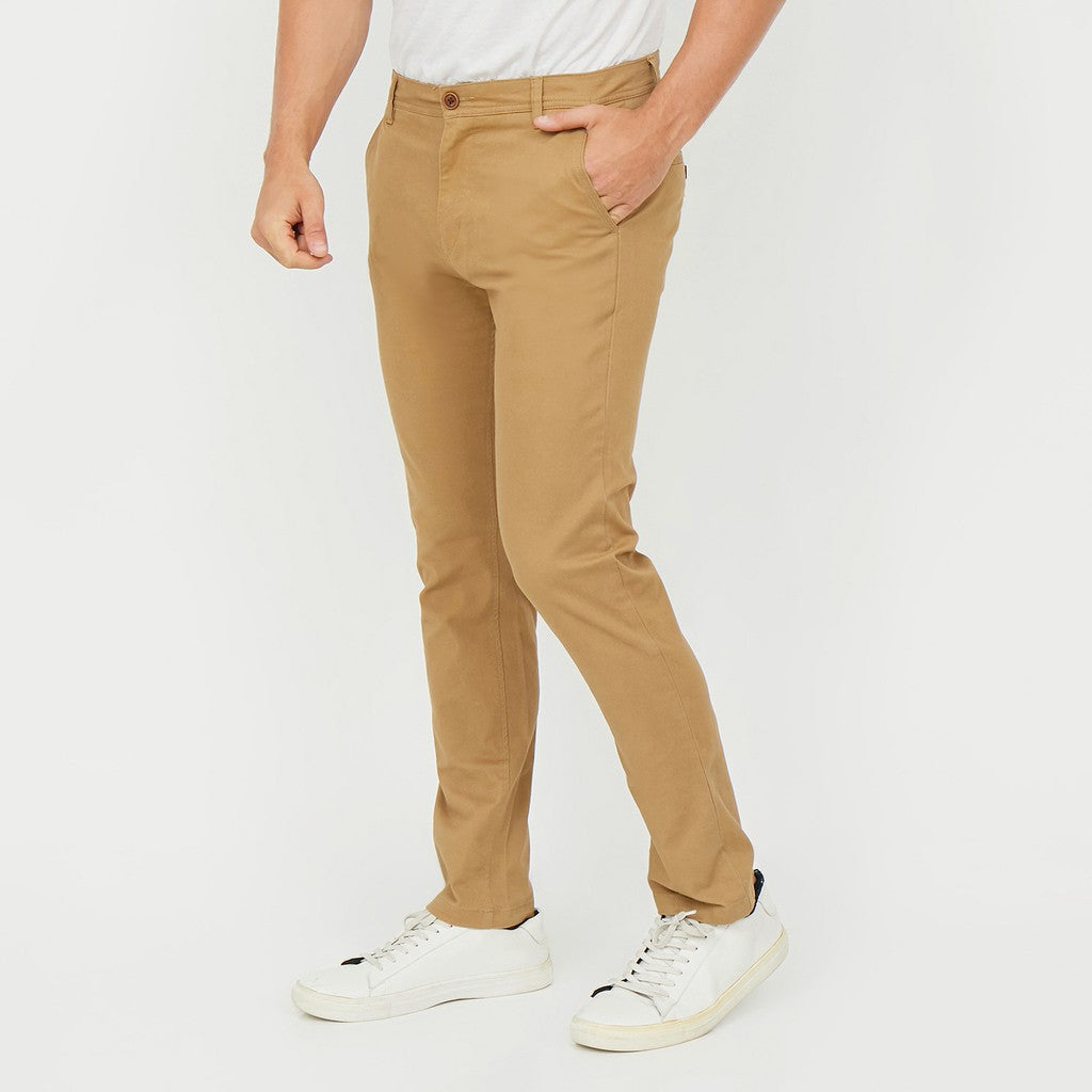 M231 Celana Panjang Pria Chinos Slim Fit Stretch Coklat C1140