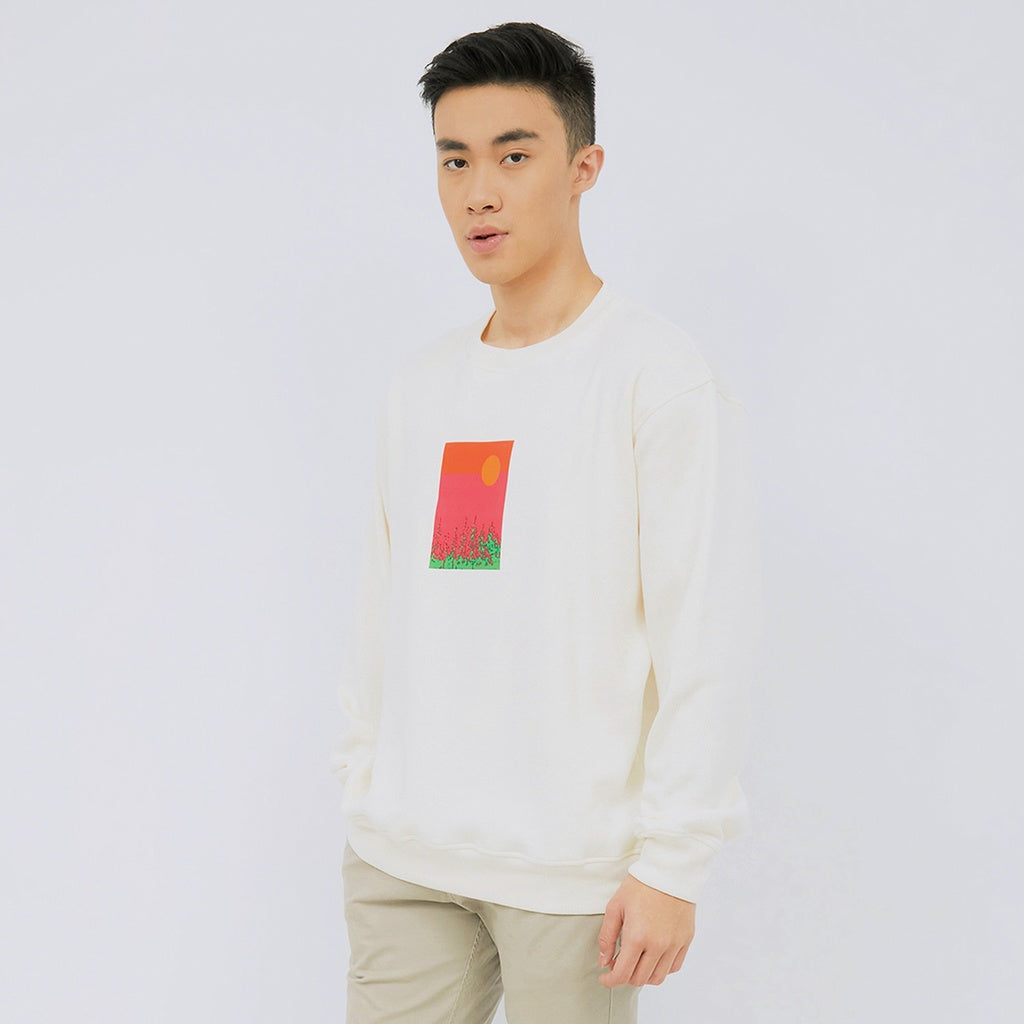 M231 Sweater Crewneck Vantage Panjang Broken White 2392B