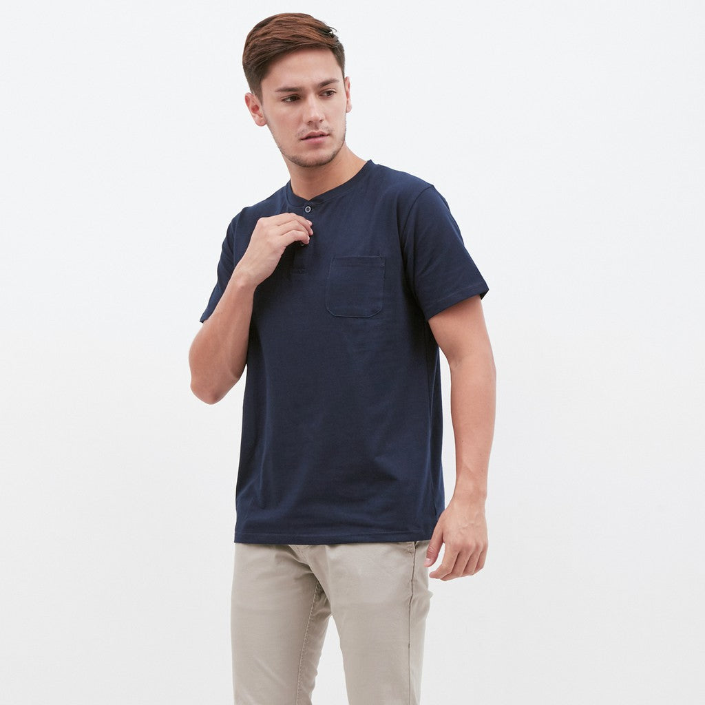M231 T-Shirt Polos Kancing Pendek Warna Navy 1835H