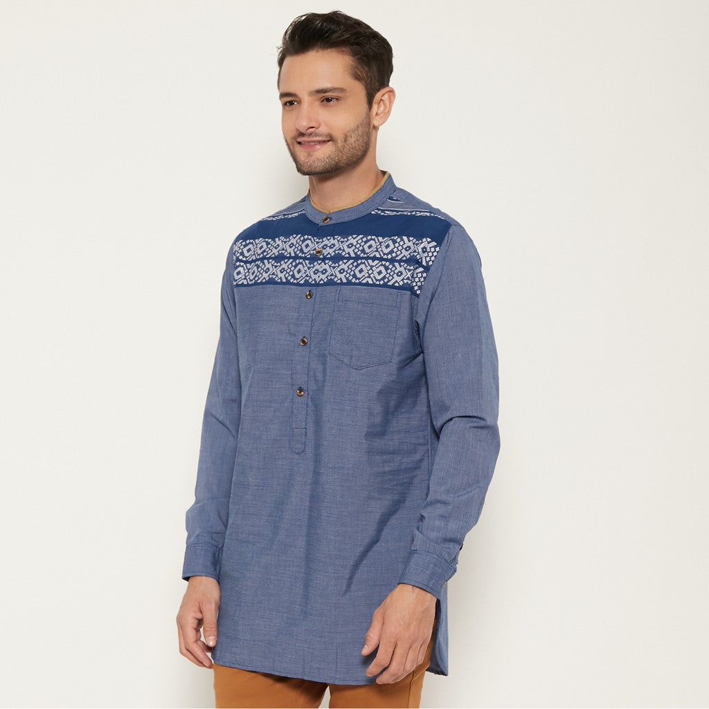 M231 Koko Kurta Pria Panjang Biru 1506