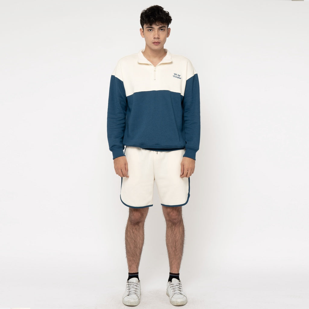 M231 Half Zip Mock Neck Fleece Back On Track Biru 2578B