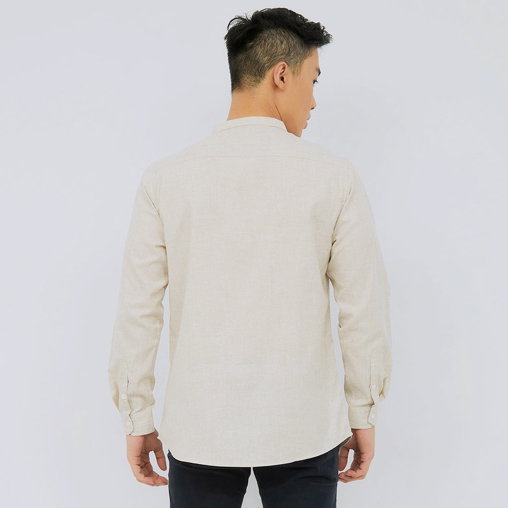 M231 Kemeja Pria Koko Panjang Coklat 2327B