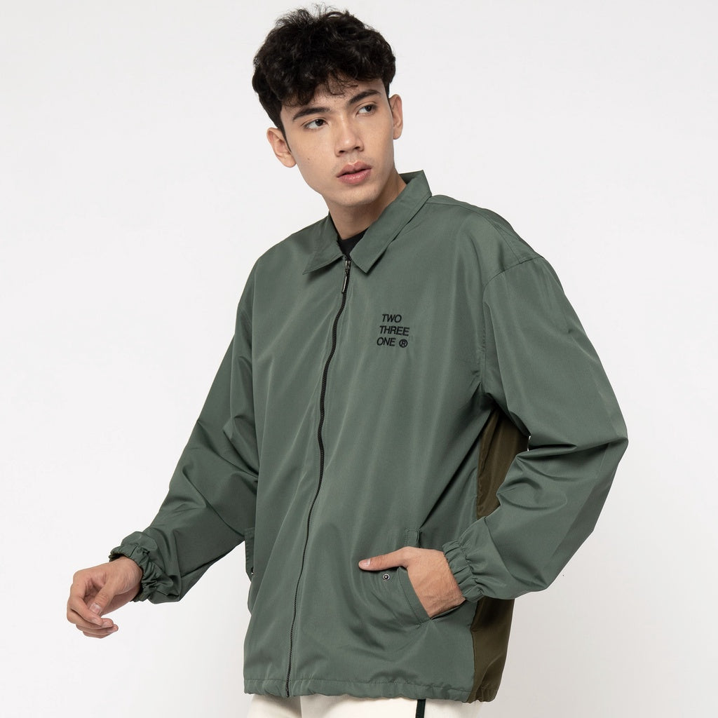 M231 Jaket Coach Two Tone Dark Green Back On Track 2584B