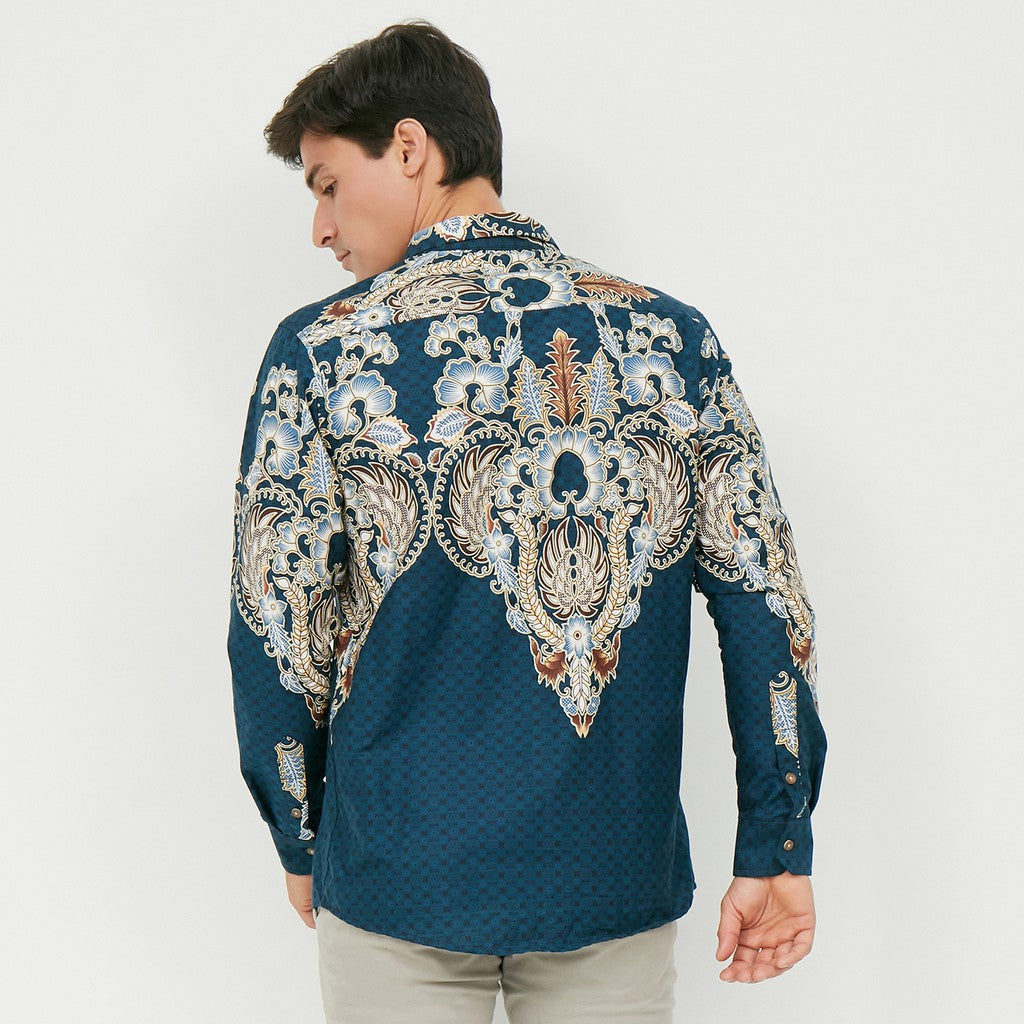 M231 Kemeja Pria Batik Panjang Navy 2153A