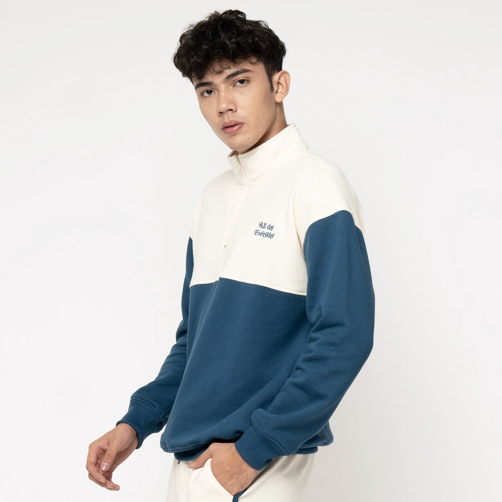 M231 Half Zip Mock Neck Fleece Back On Track Biru 2578B