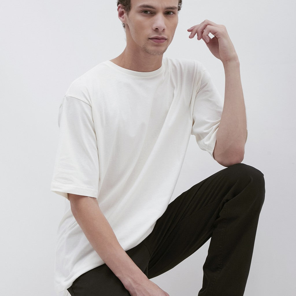 M231 T-Shirt Polos Oversized Pendek Warna Putih 1973E