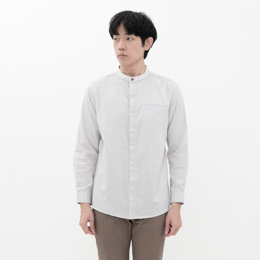 M231 Kemeja Pria Shanghai Polos Soft Twill Panjang Putih 1971F
