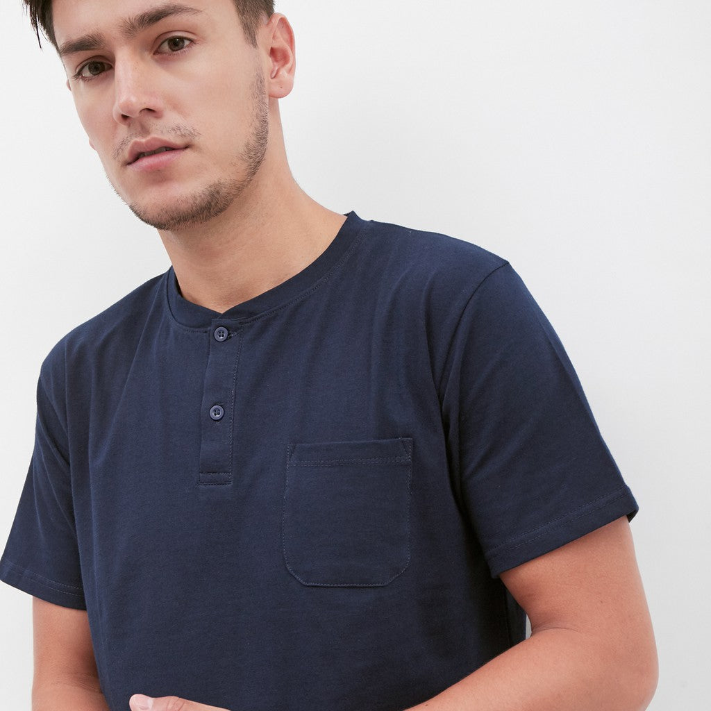 M231 T-Shirt Polos Kancing Pendek Warna Navy 1835H