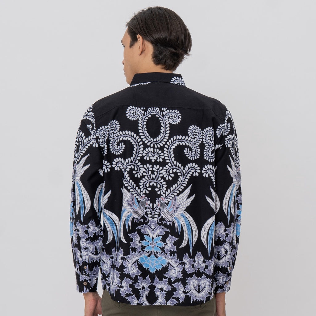 M231 Kemeja Pria Batik Panjang Hitam 2588