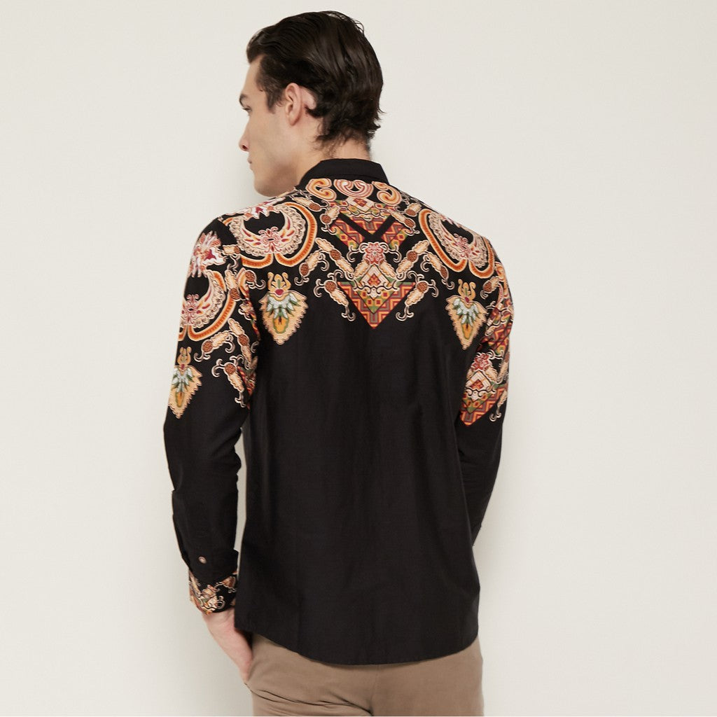 M231 Kemeja Pria Batik Panjang Hitam 1699A
