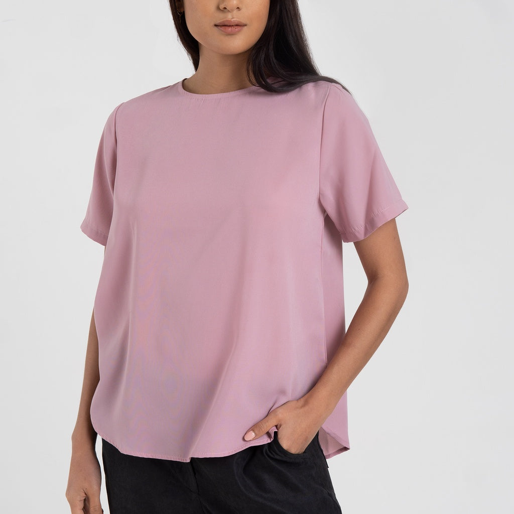 M231 Kemeja Wanita Blouse Pendek Pink 2450D