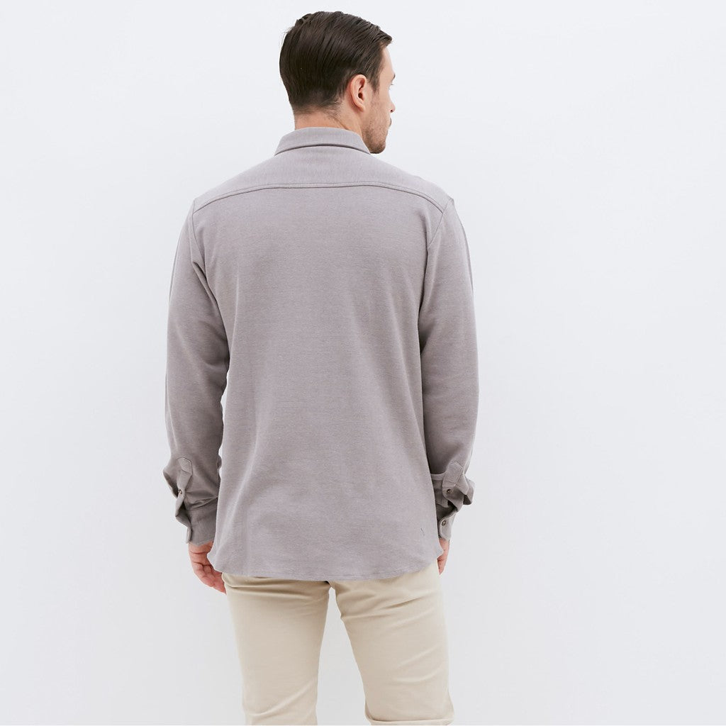 M231 Kemeja Pria Cotton Pique Panjang Abu 1792E