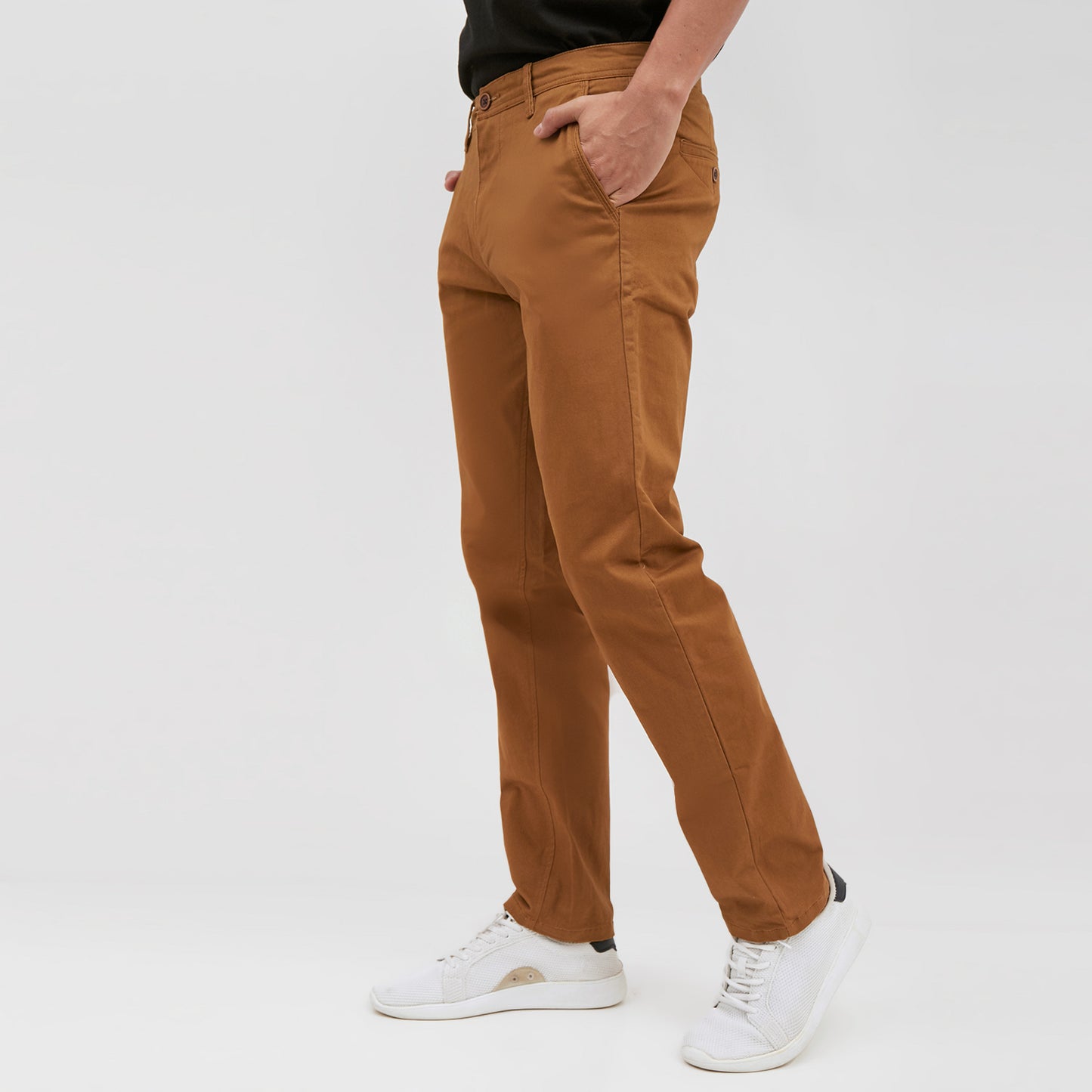 M231 Celana Panjang Pria Chinos Slim Fit Stretch Warna Brown C1057