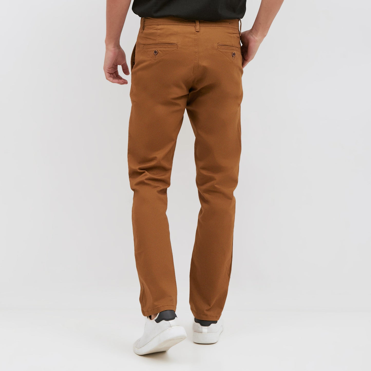M231 Celana Panjang Pria Chinos Slim Fit Stretch Warna Brown C1057