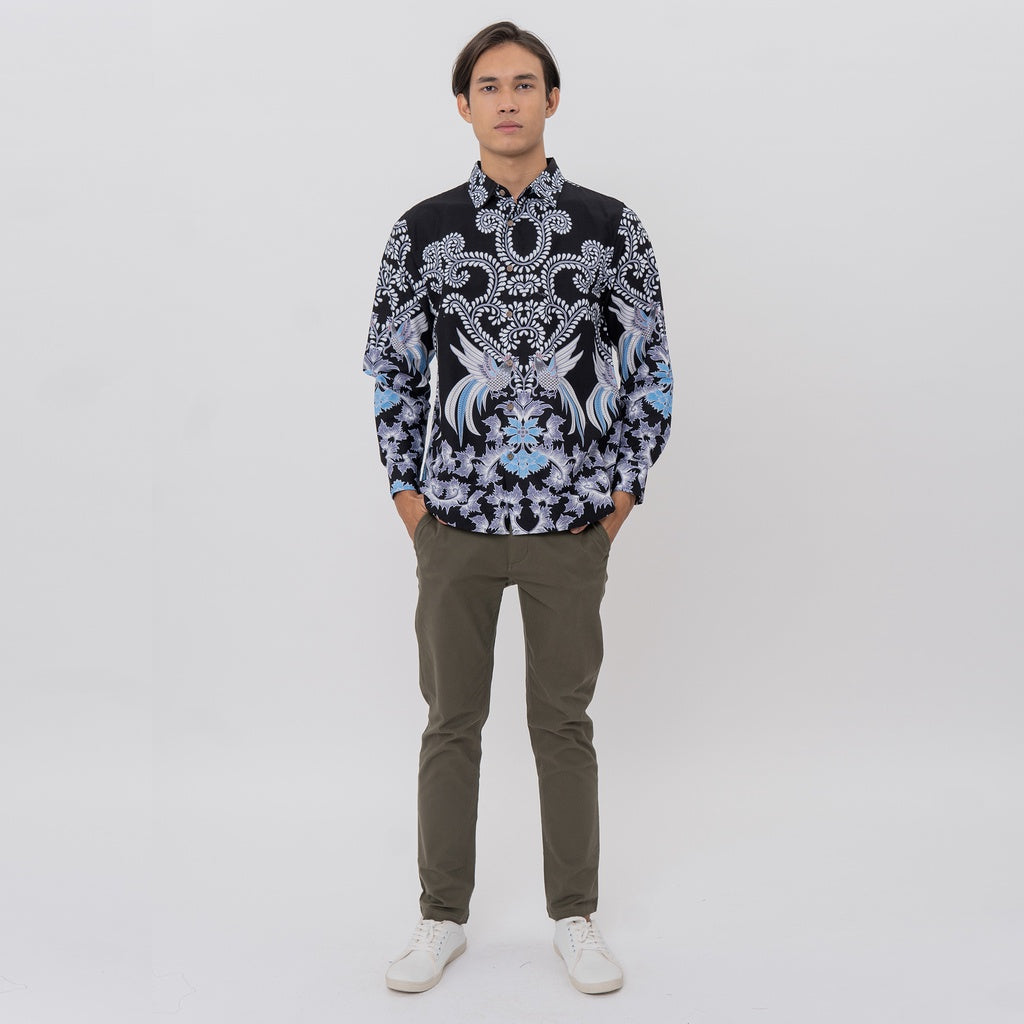 M231 Kemeja Pria Batik Panjang Hitam 2588