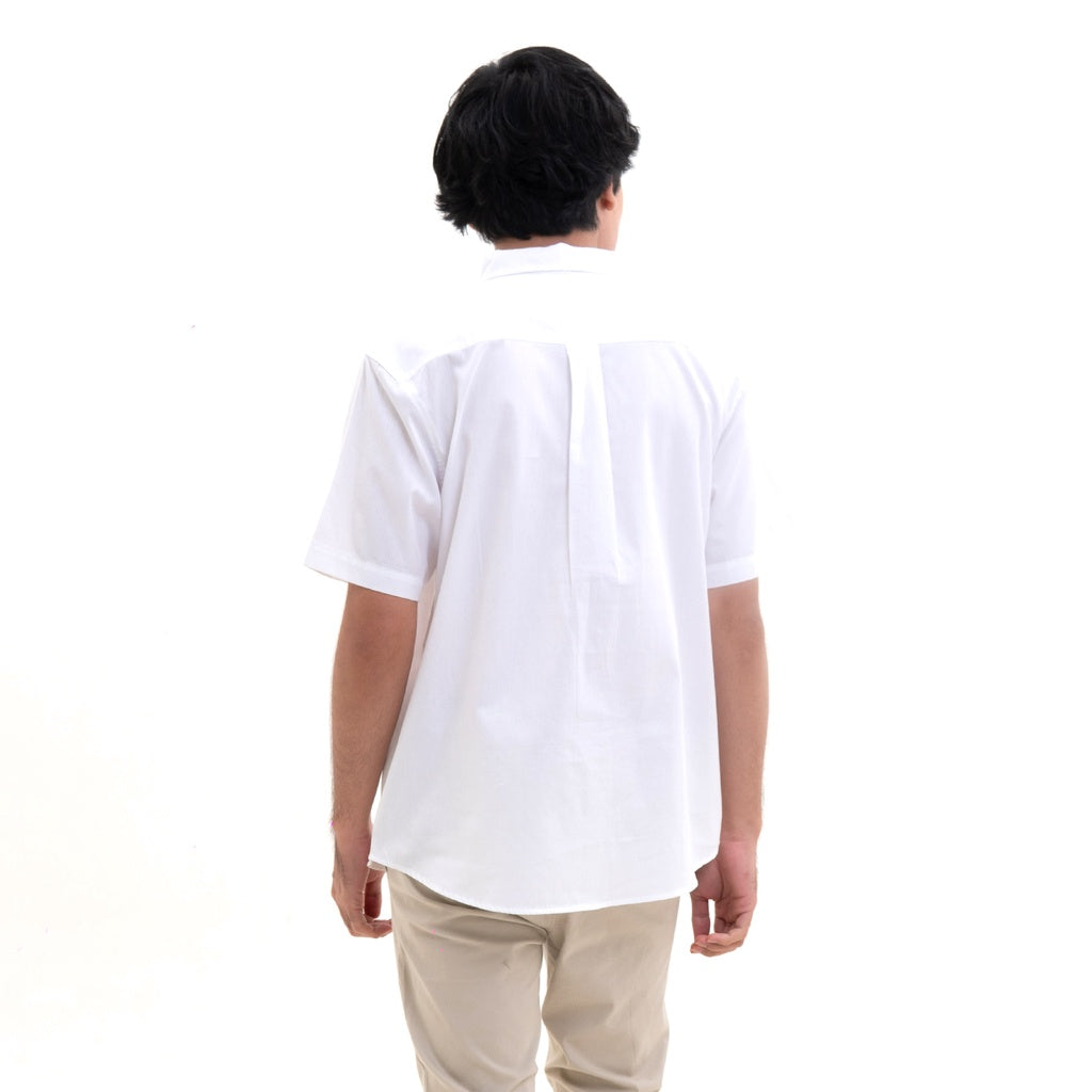 M231 Kemeja Pria Pullover Polos Pendek Putih 2287A