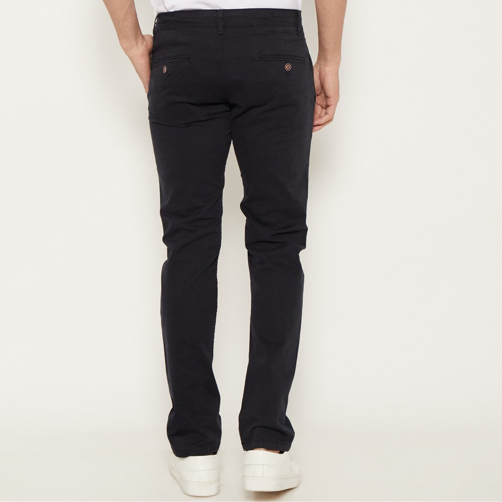 M231 Celana Panjang Pria Chinos Slim Fit Stretch Warna Navy C1040