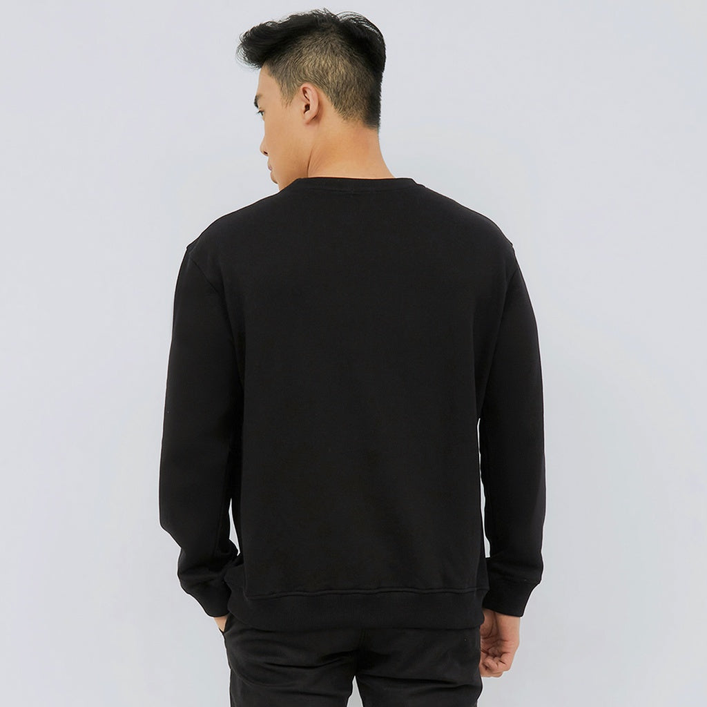 M231 Sweater Crewneck Panjang Hitam 2220D