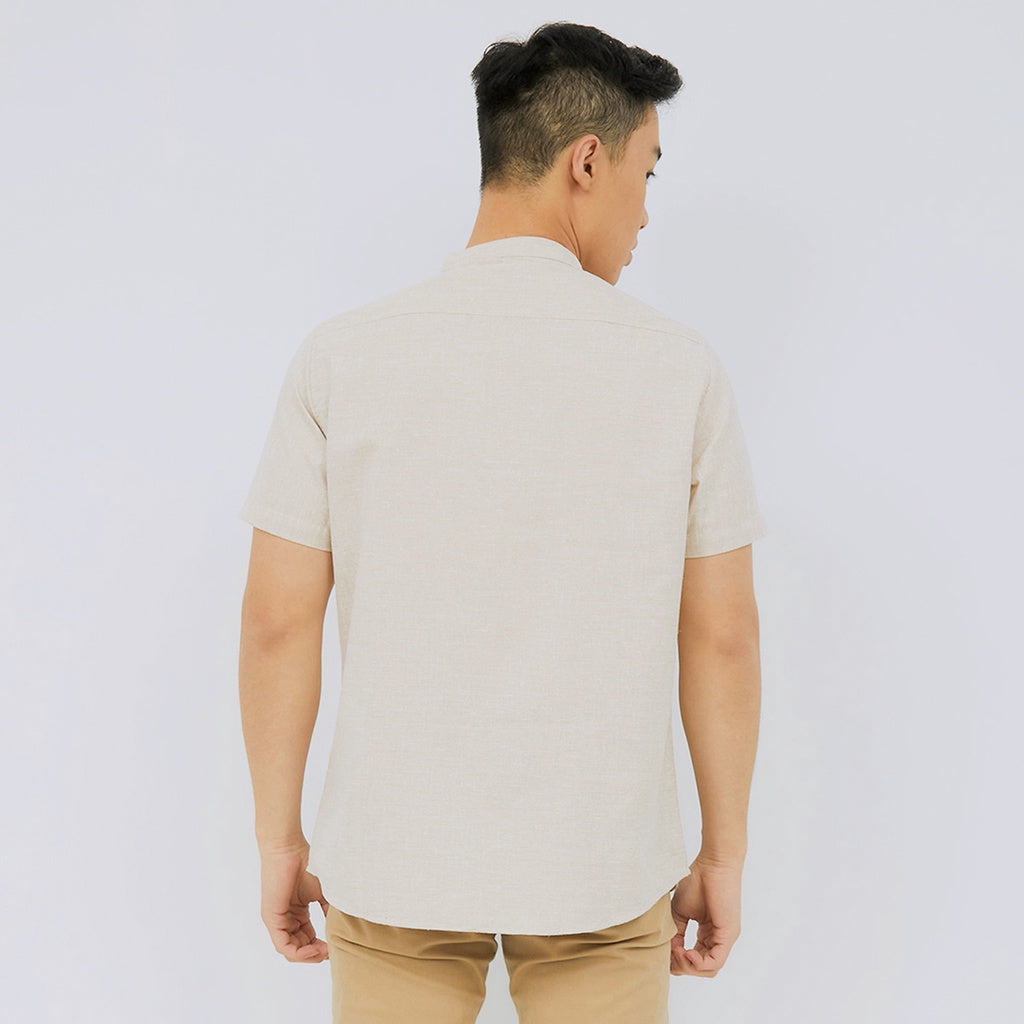 M231 Kemeja Pria Koko Pendek Cream 2326A