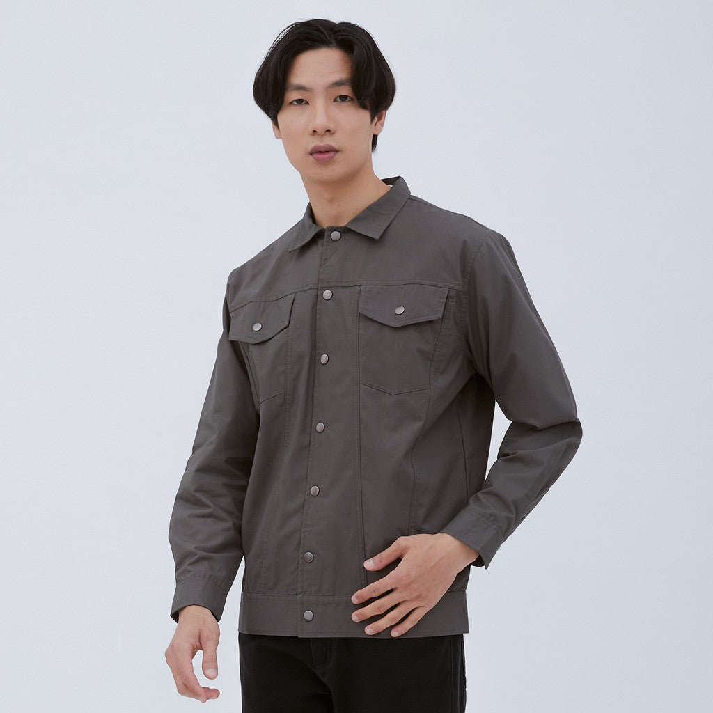 M231 Jaket Pria Coverall Panjang Abu 1876C