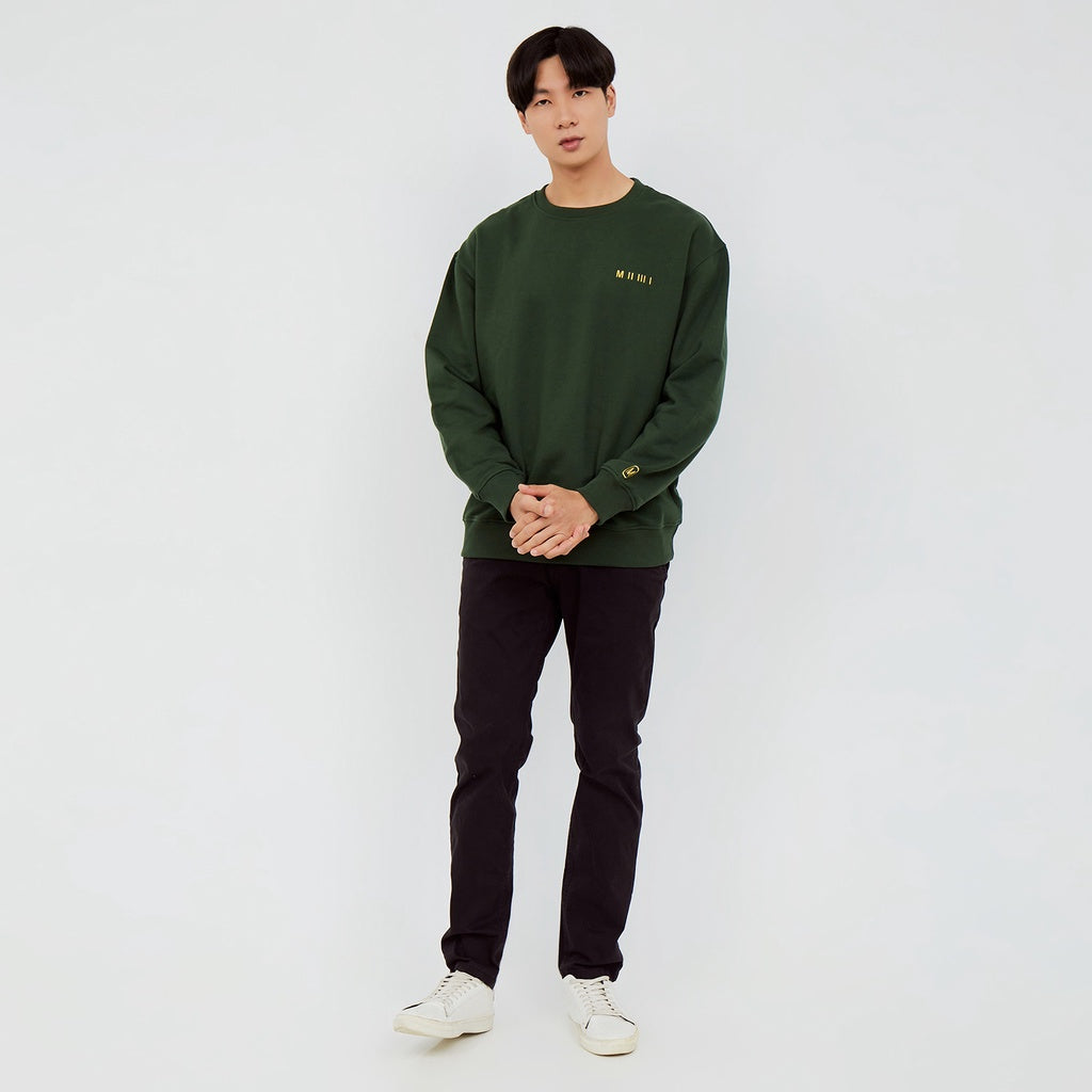 M231 Sweater Crewneck Panjang Hijau 2198D