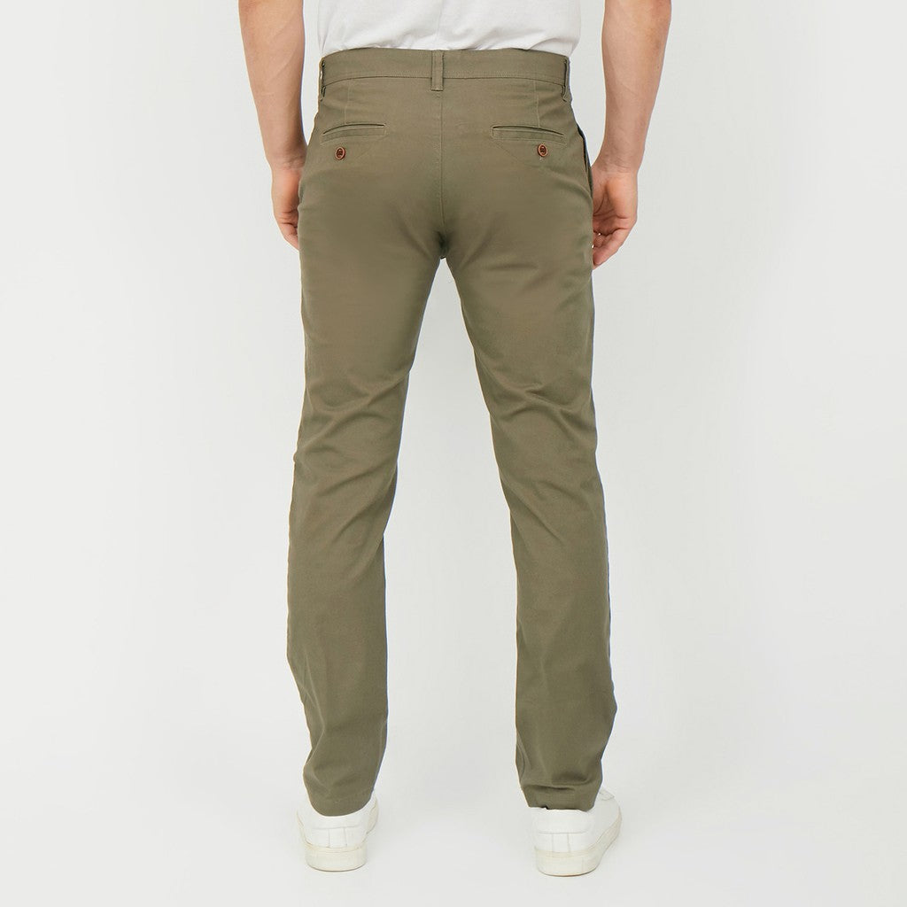 M231 Celana Panjang Pria Chinos Slim Fit Stretch Olive C1142