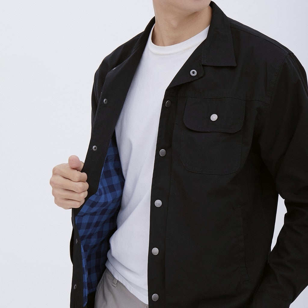 M231 Jaket Pria Coverall Panjang Hitam 1877B