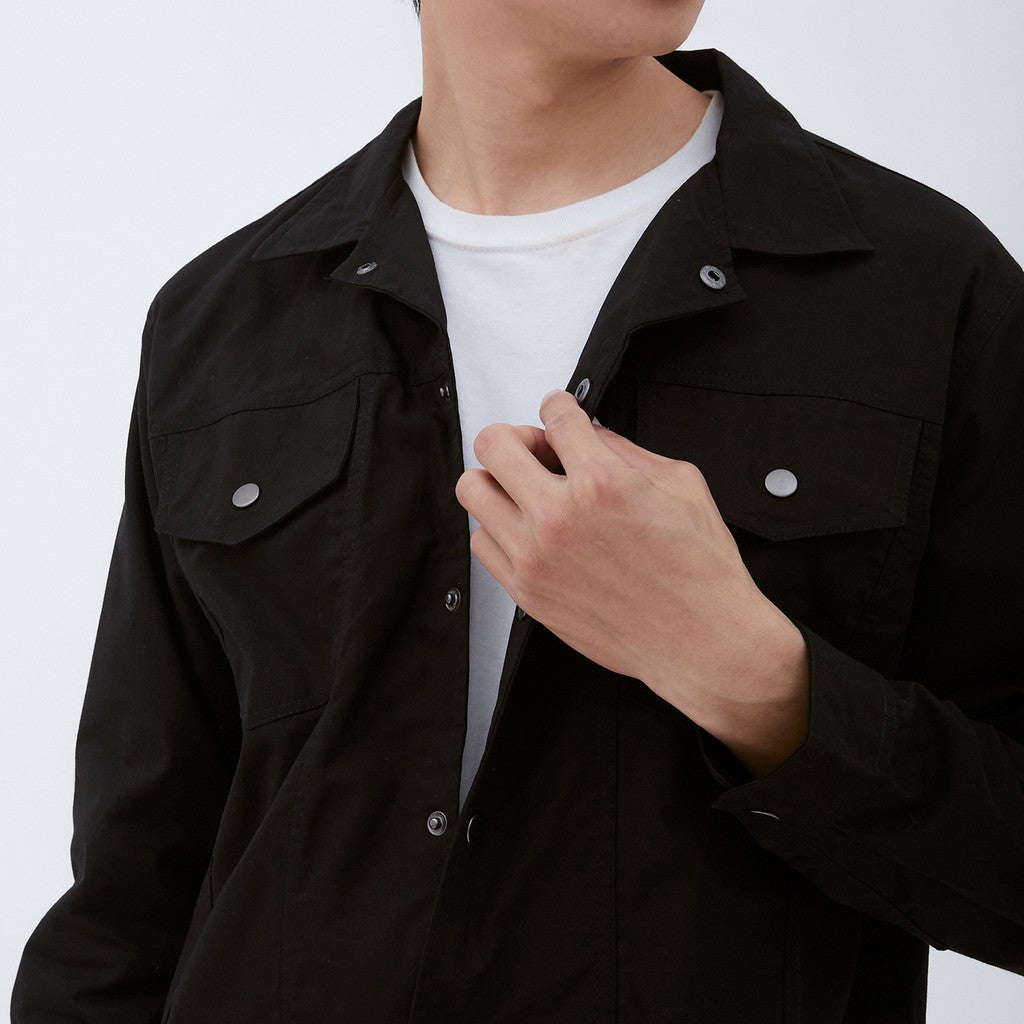 M231 Jaket Pria Coverall Panjang Hitam 1876A