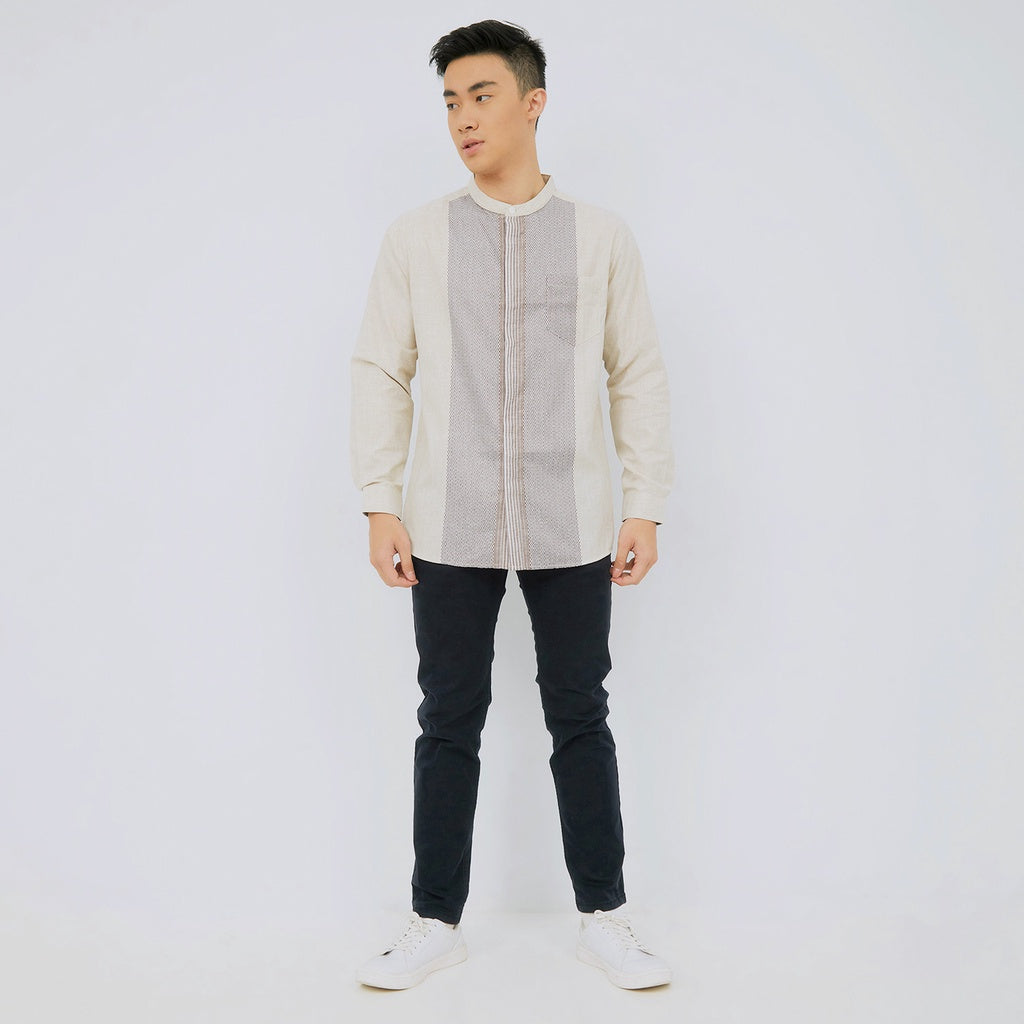 M231 Kemeja Pria Koko Panjang Coklat 2327B