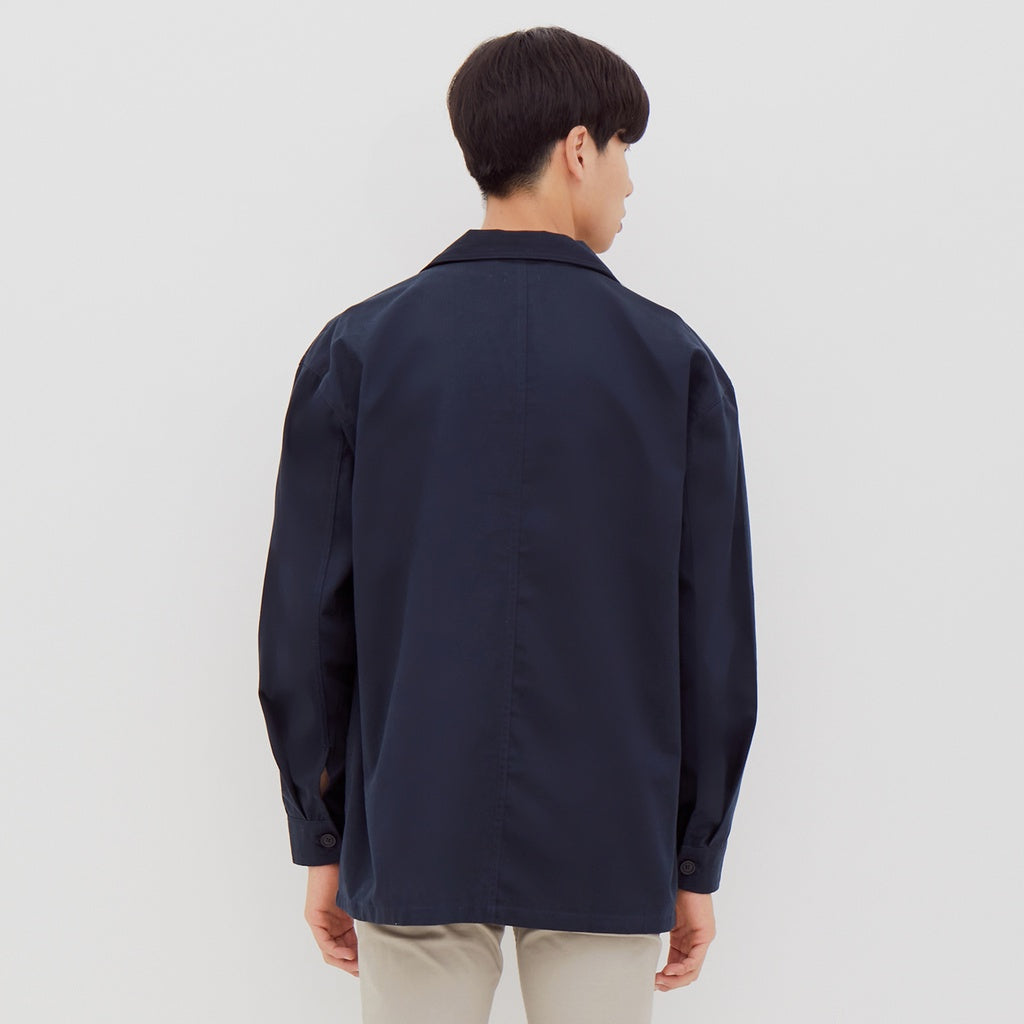 M231 Kemeja Jaket Pria Panjang Navy 2302C