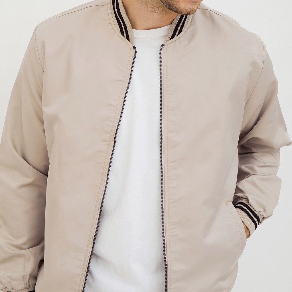 M231 Jaket Pria Bomber Taslan Panjang Khaki 2078A