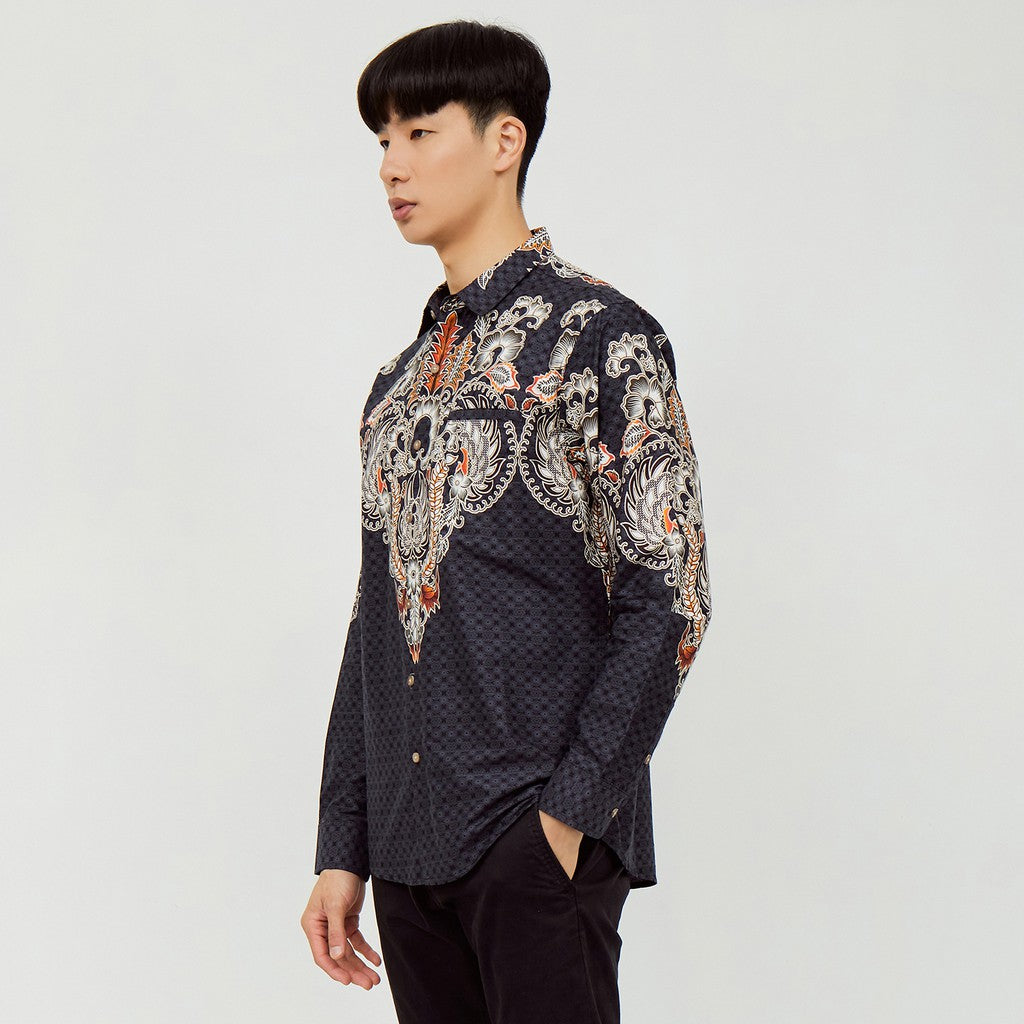 M231 Kemeja Pria Batik Panjang Hitam 2153B
