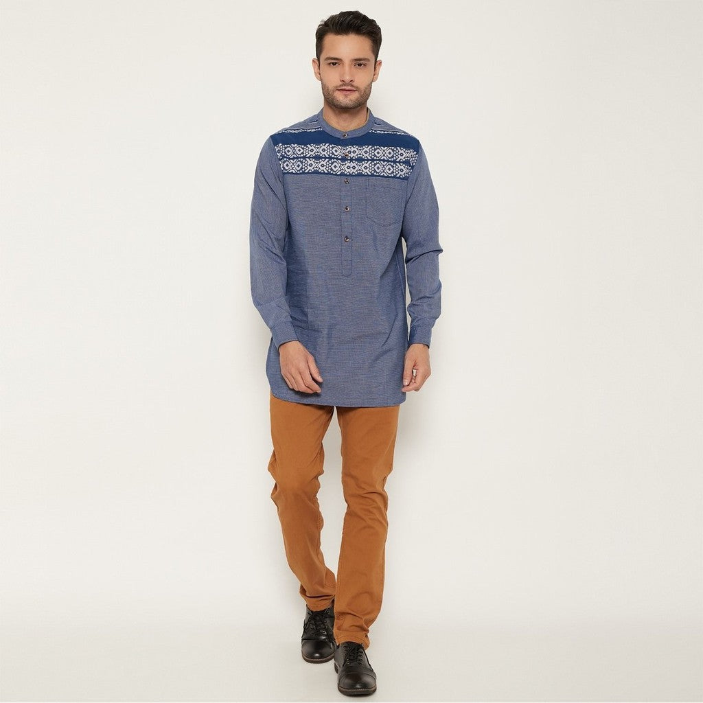 M231 Koko Kurta Pria Panjang Biru 1506