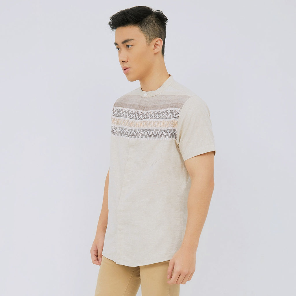 M231 Kemeja Pria Koko Pendek Cream 2326A