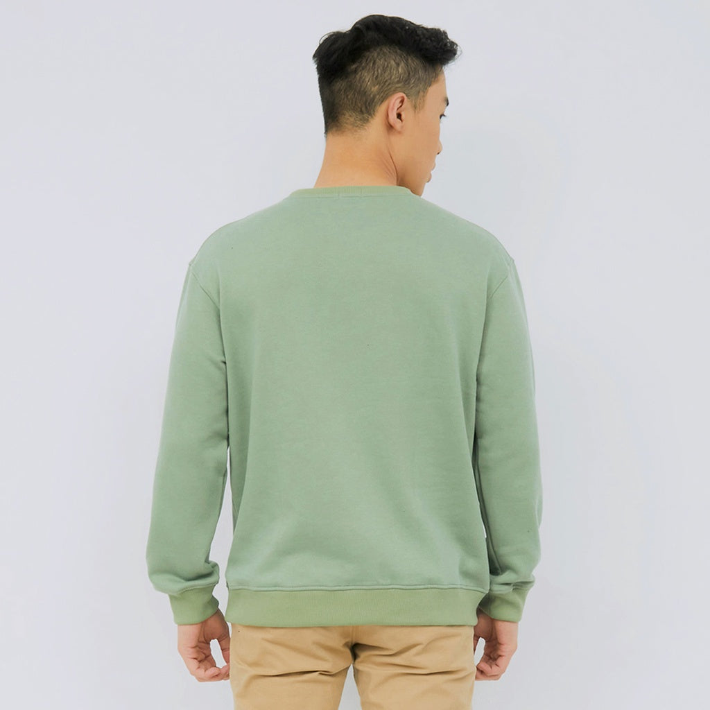 M231 Sweater Crewneck Panjang Sage Green 2220E