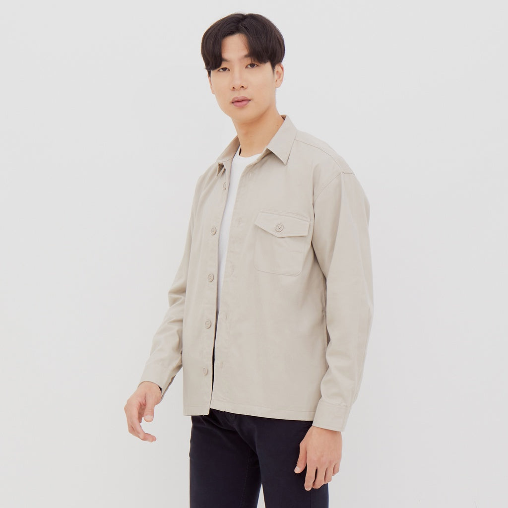 M231 Kemeja Jaket Pria Panjang Khaki 2269A
