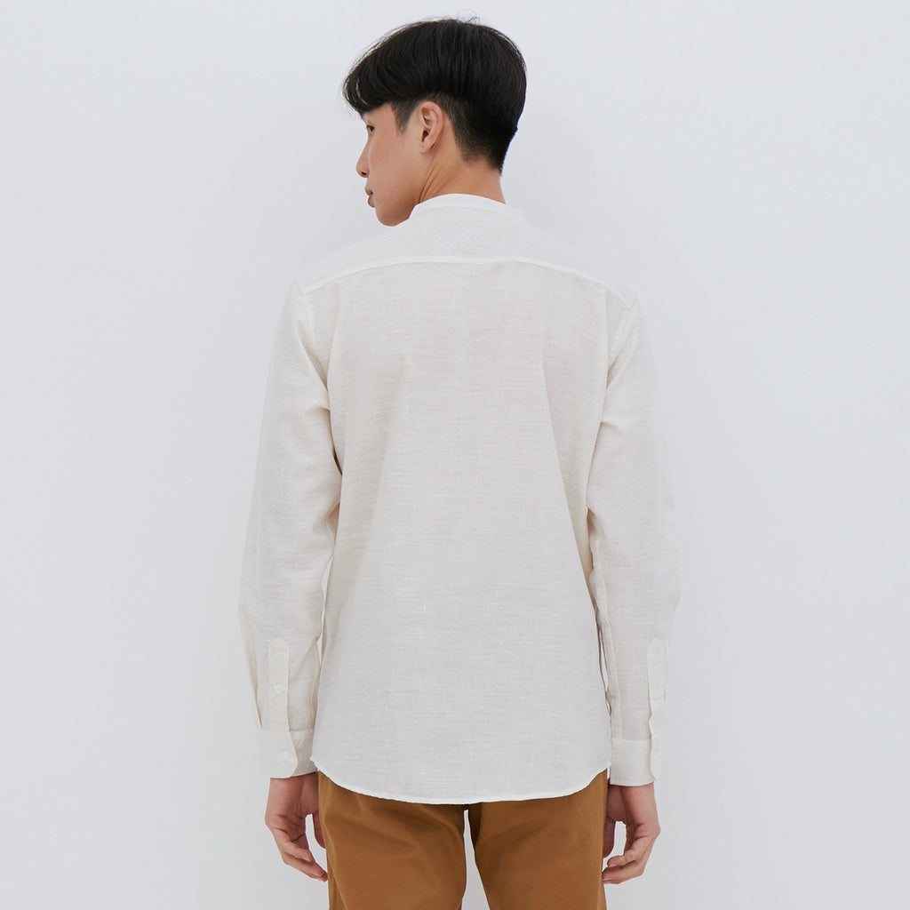 M231 Kemeja Pria Koko Panjang Cream 2282