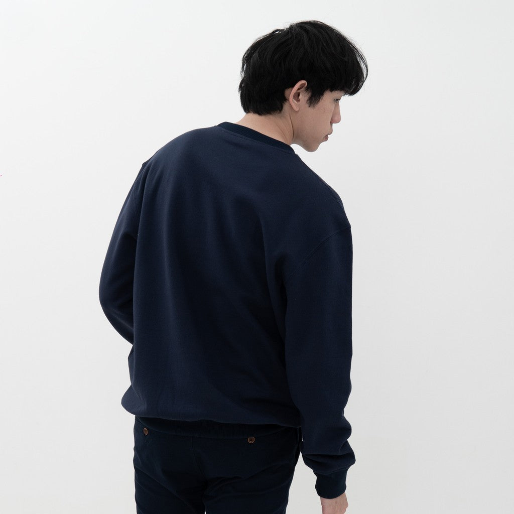 M231 Sweater Crewneck Panjang Navy 2198E