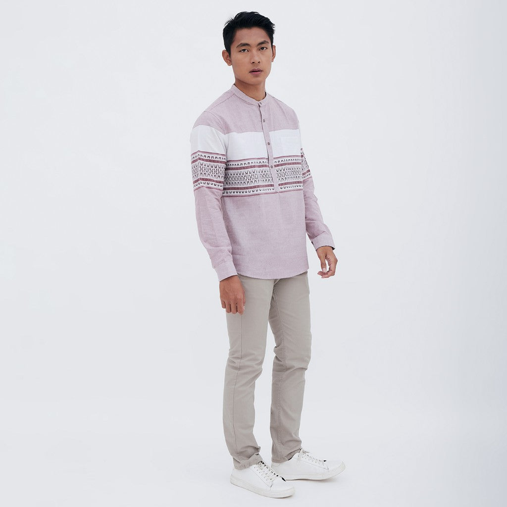 M231 Kemeja Pria Koko Panjang Maroon 1652