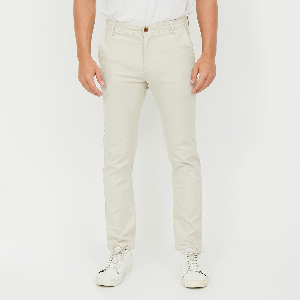 M231 Celana Panjang Pria Chinos Slim Fit Stretch Cream C1139
